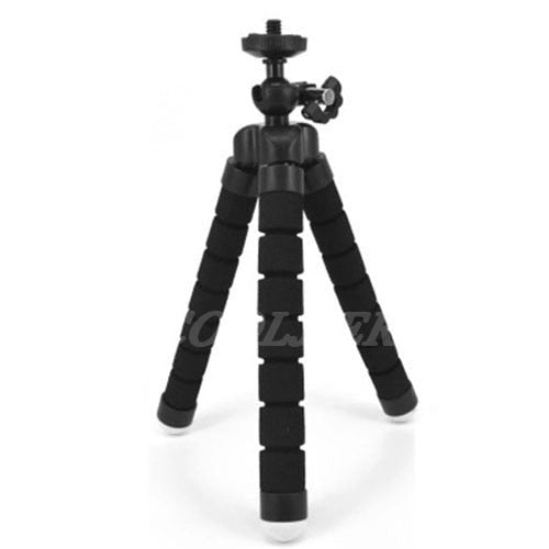 Flexible Sponge Octopus Tripod Phone Holder Camera Stand With Bluetooth Remote Shutter - black image