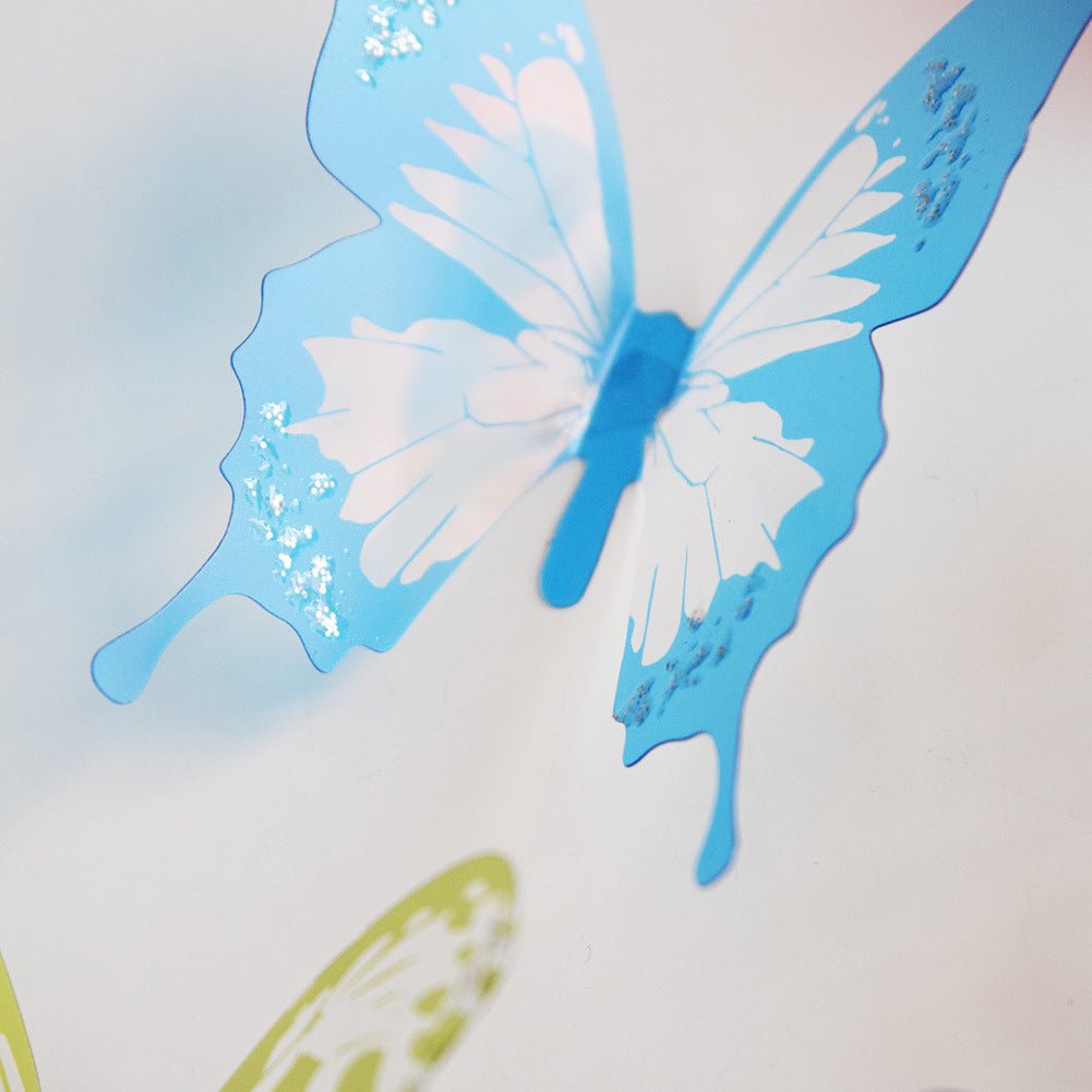 18pcs/lot 3d Effect Crystal Butterfly Wall Sticker For Kids Room image 10