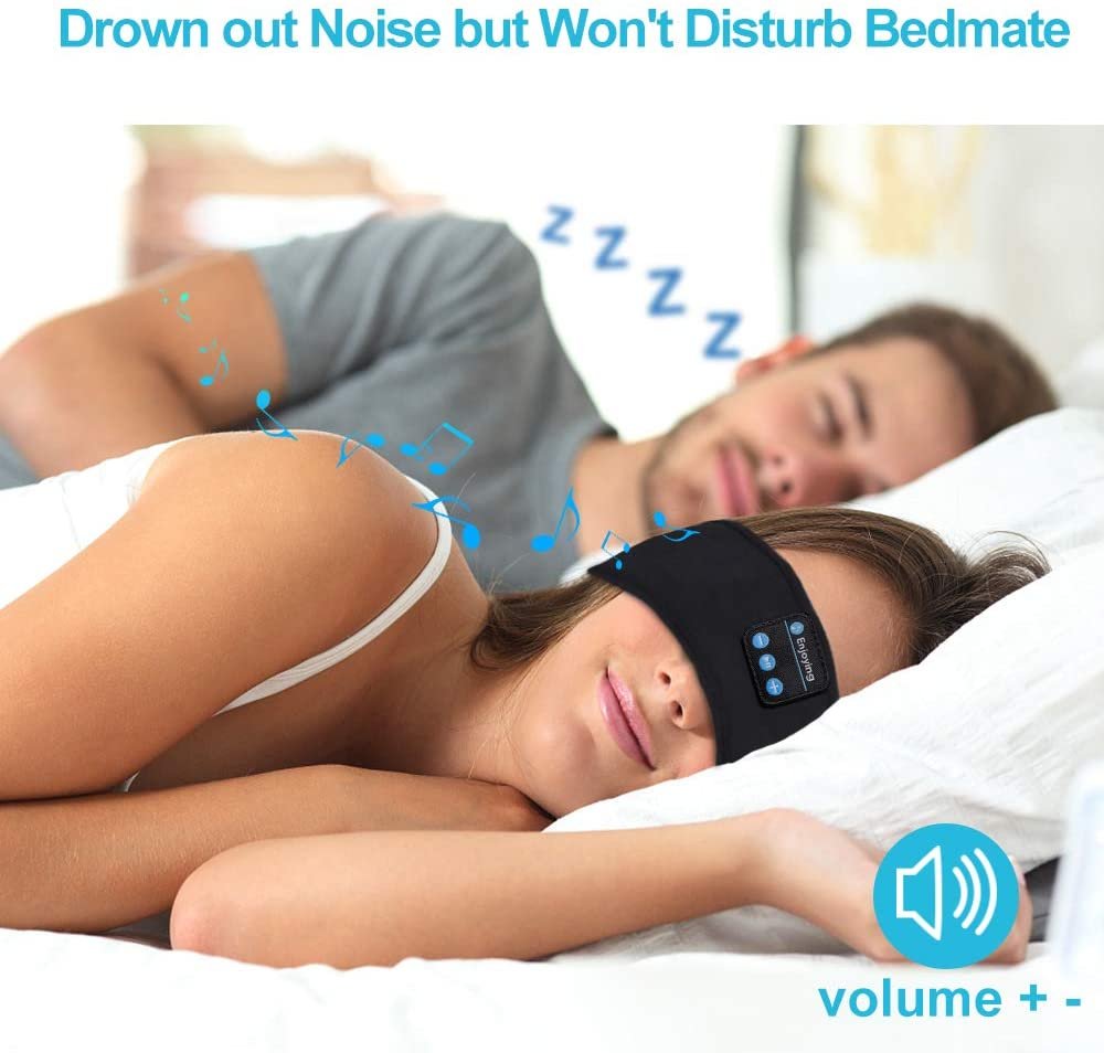 Bluetooth Sleeping Headphones Sports Headband Thin Soft Elastic Comfortable Wireless Music Earphones Eye Mask for Side Sleeper image 5