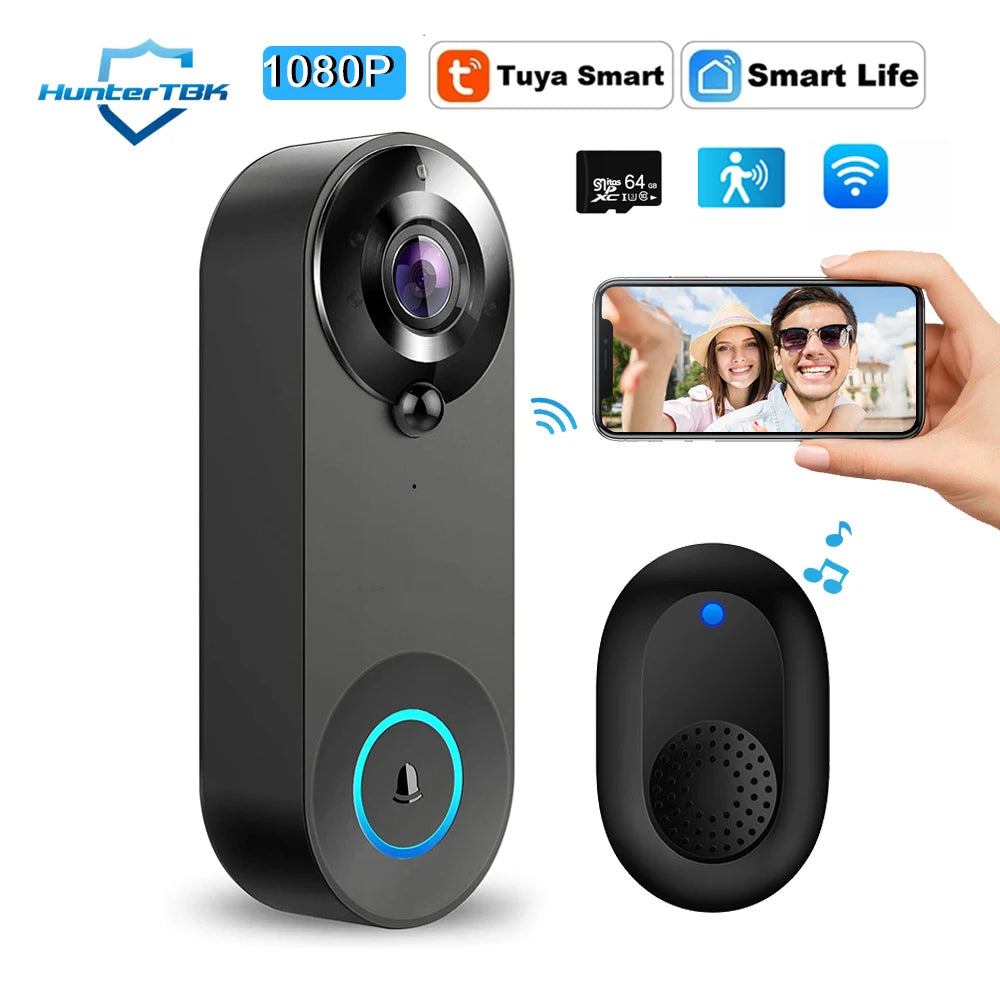 1080P Wireless Video Doorbell Camera ‚Äì WiFi Smart Doorbell with Motion Detection, Night Vision & Tuya Smart Home Integration image 1