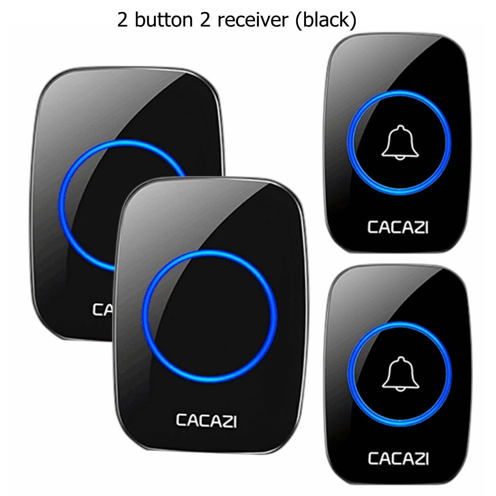 CACAZI Wireless Waterproof Doorbell – 60 Chimes, 110dB Loud, with Remote Control image