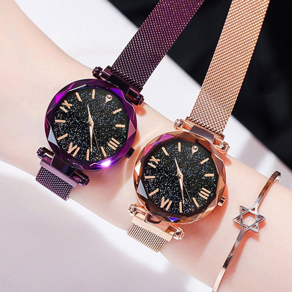 Luxury Women's Magnetic Starry Sky Quartz Wrist Watch Quartz image 8