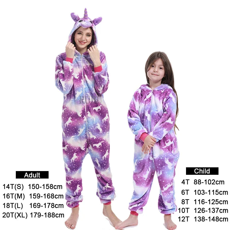 Kigurumi Unicorn Pajamas ‚Äì Kids‚Äô Animal Onesies for Boys & Girls, Warm Winter Homewear image