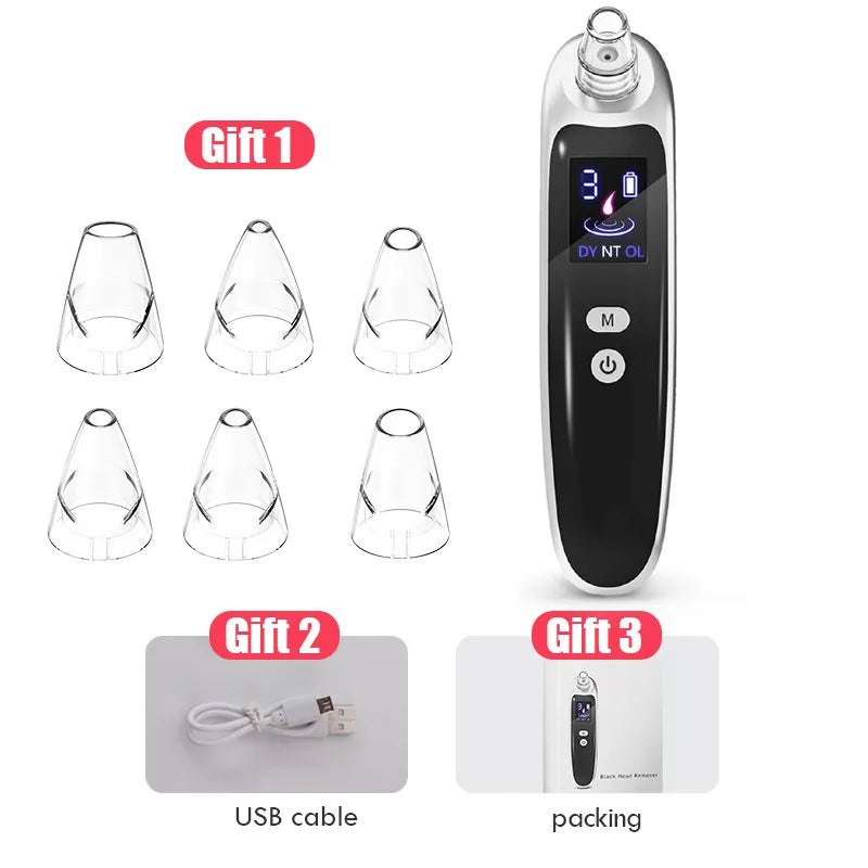 Blackhead remover, pore vacuum facial cleaner, electric acne remover, blackhead remover, USB charging water circulation facial c