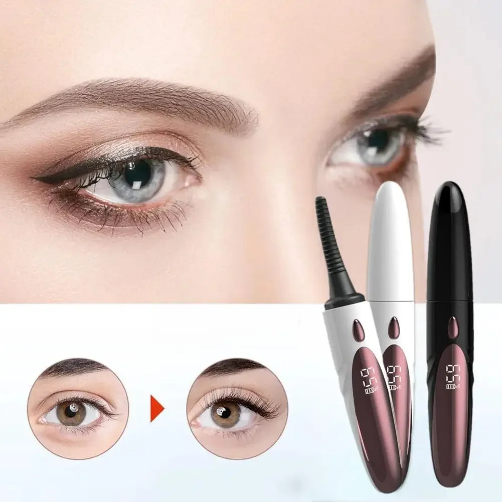 Electric Heated Eyelash Curler USB Rechargeable Eyelashes Curler 4 Mode Quick Heating Natural Curler Long Eyelash Lasting Makeup
