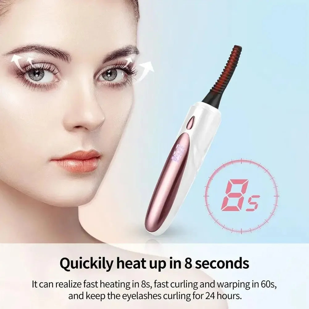 Electric Heated Eyelash Curler USB Rechargeable Eyelashes Curler 4 Mode Quick Heating Natural Curler Long Eyelash Lasting Makeup