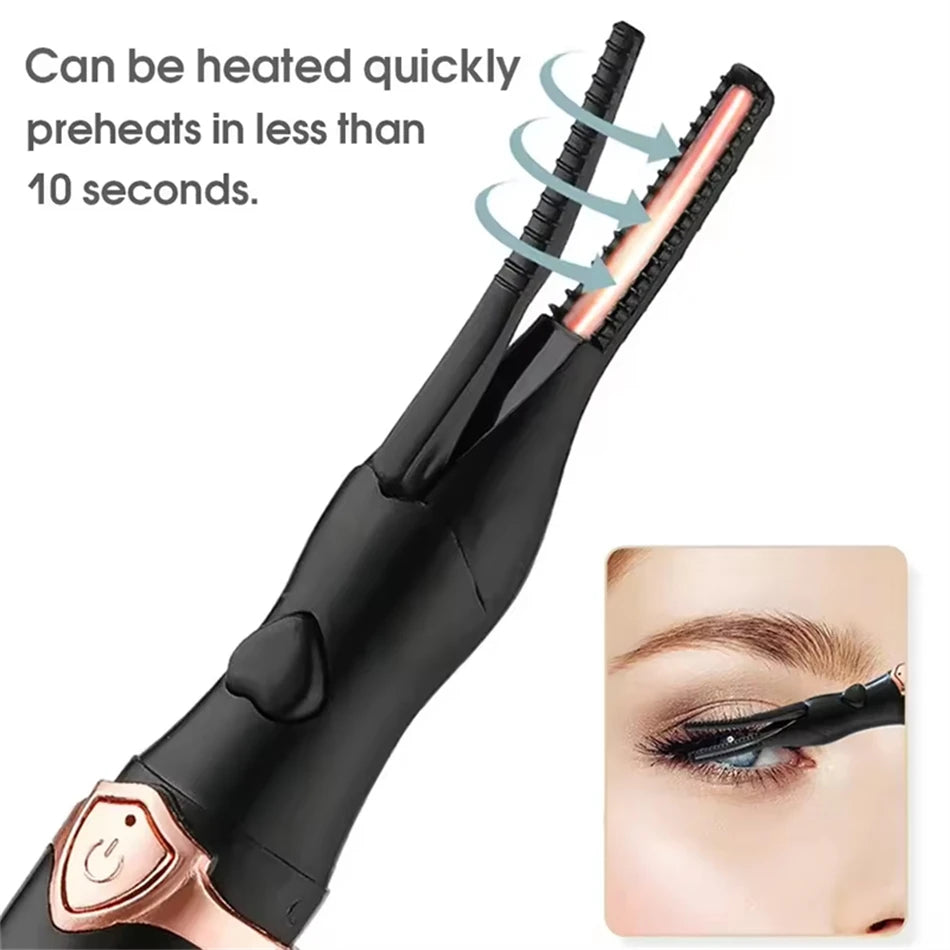 Heated Eyelash Curler for Women Mini USB Rechargeable Finalize Eyelash Tool