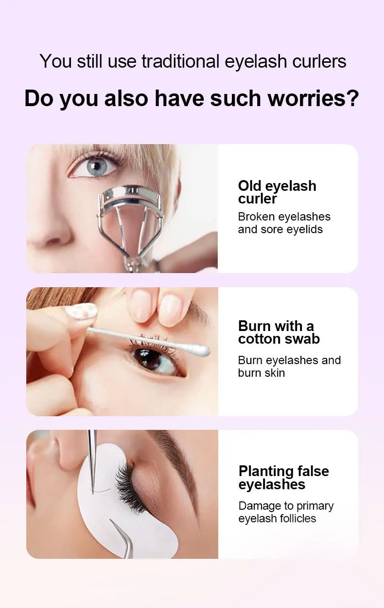 Heated Eyelash Curler Electric 3Modes Eye Lashes Eyelash Grafting Long Lasting Makeup Tools Hot Viewer for hot beulah