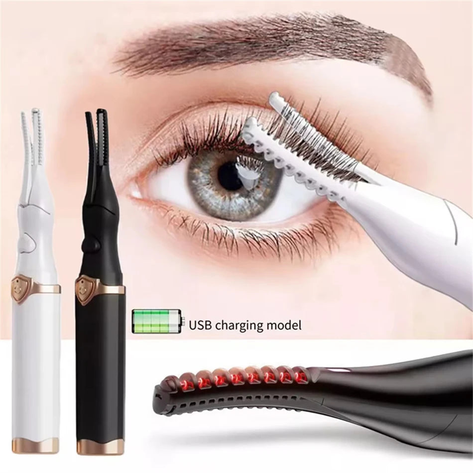 Heated Eyelash Curler for Women Mini USB Rechargeable Finalize Eyelash Tool