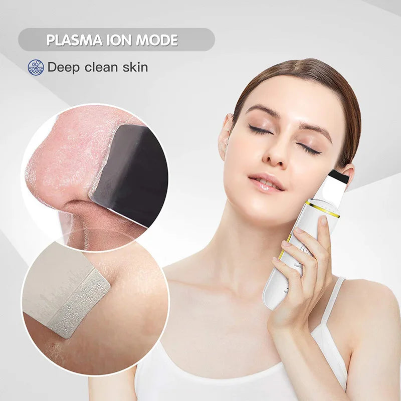 Ultrasonic Skin Scrubber Cosmetic Instrument Deep Cleansing Ultrasonic Cleansing Cavitation Peeling Shovel Rechargeable