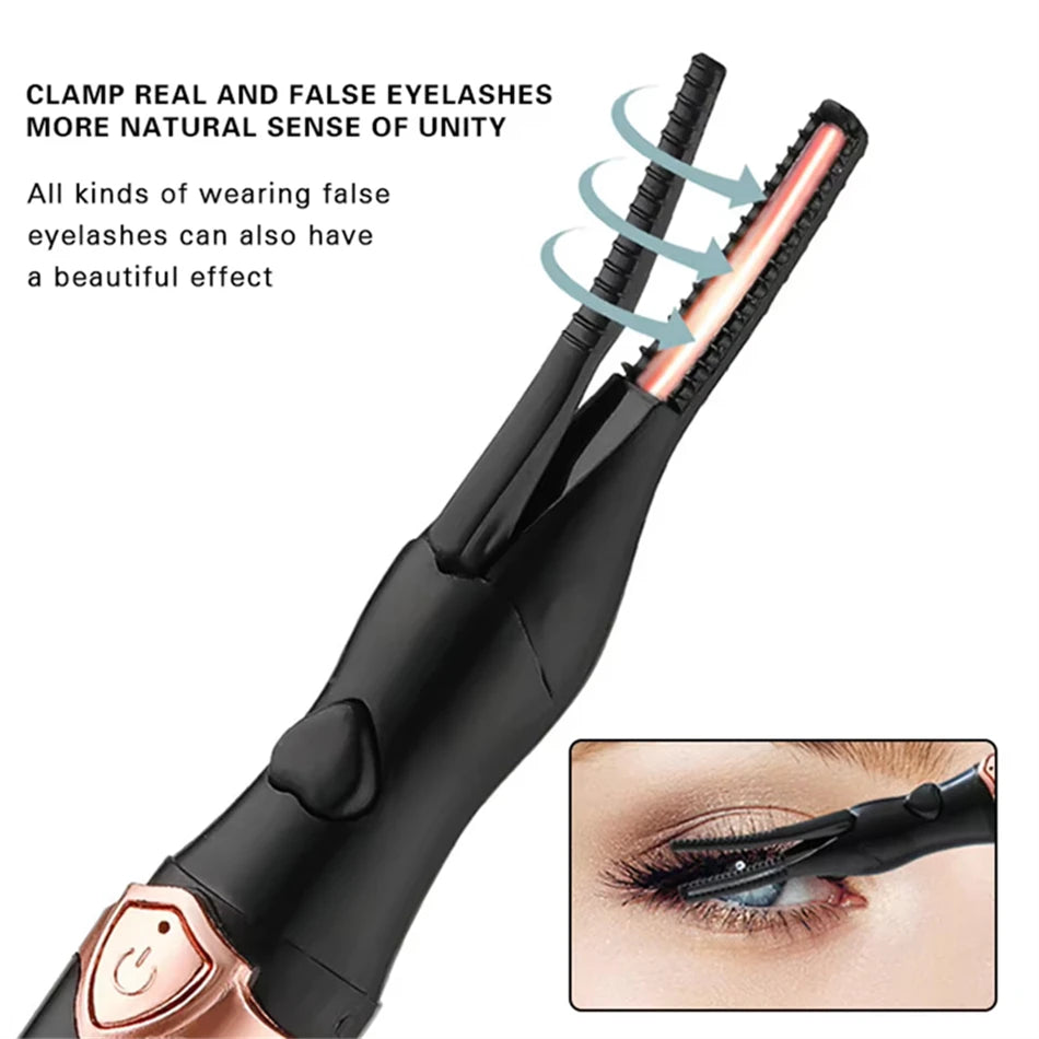Heated Eyelash Curler for Women Mini USB Rechargeable Finalize Eyelash Tool