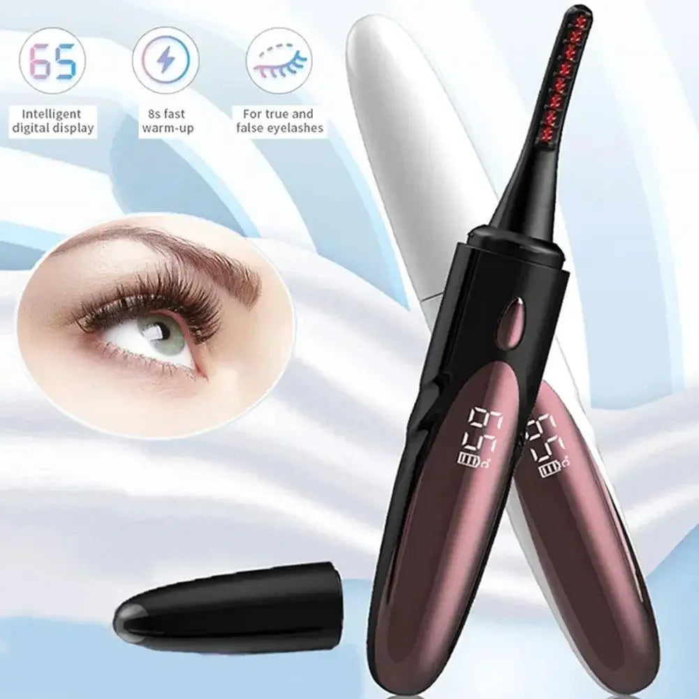 Electric Heated Eyelash Curler USB Rechargeable Eyelashes Curler 4 Mode Quick Heating Natural Curler Long Eyelash Lasting Makeup