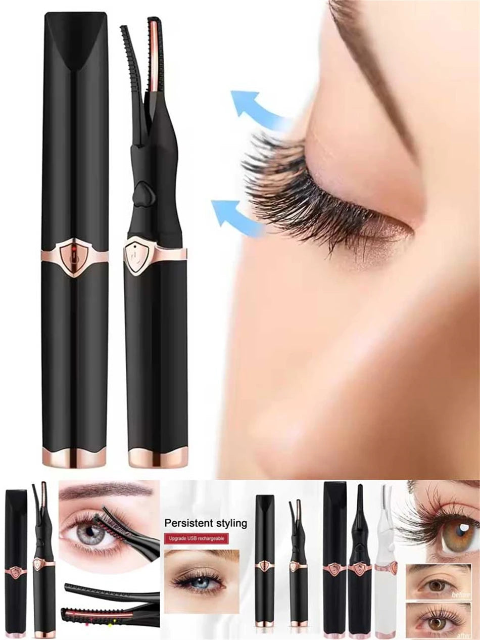 Heated Eyelash Curler for Women Mini USB Rechargeable Finalize Eyelash Tool
