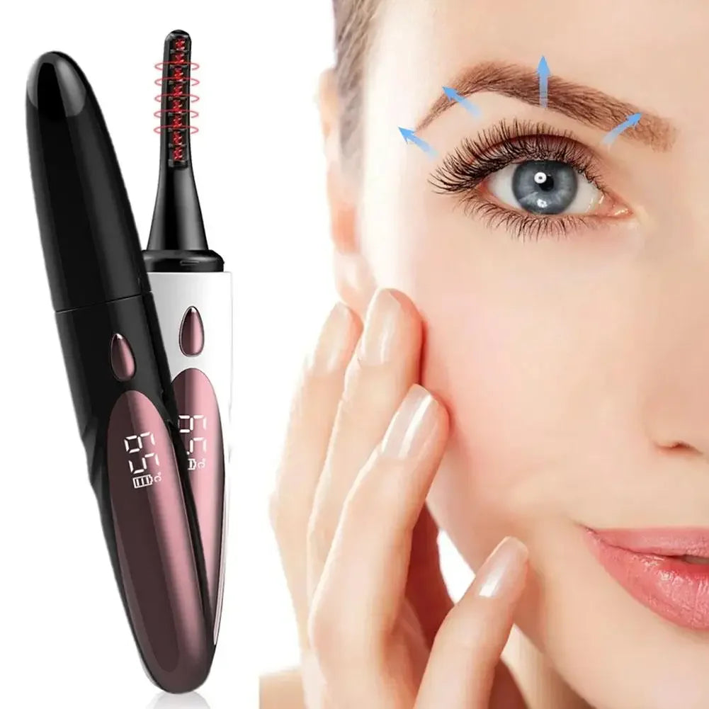 Electric Heated Eyelash Curler USB Rechargeable Eyelashes Curler 4 Mode Quick Heating Natural Curler Long Eyelash Lasting Makeup