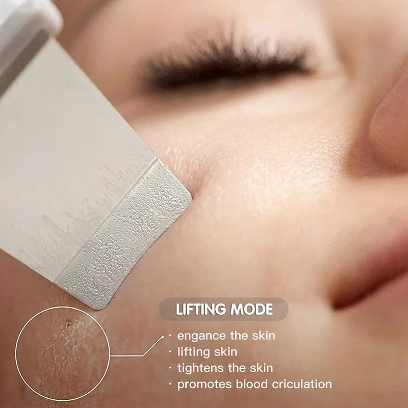 Ultrasonic Skin Scrubber Cosmetic Instrument Deep Cleansing Ultrasonic Cleansing Cavitation Peeling Shovel Rechargeable