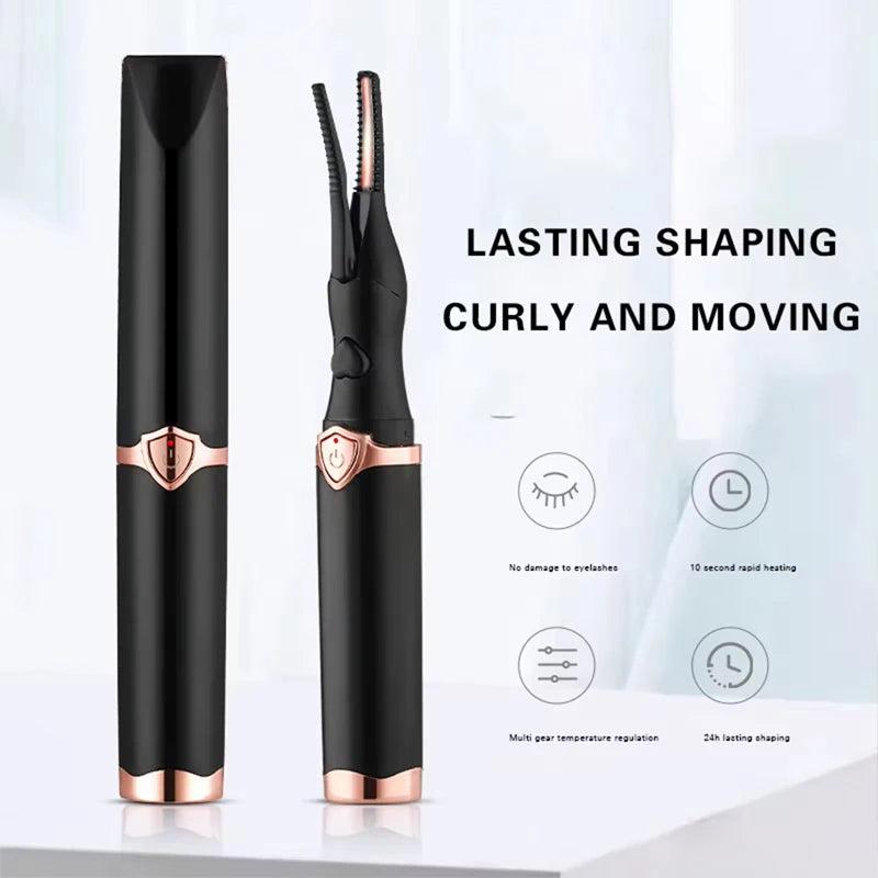 Heated Eyelash Curler for Women Mini USB Rechargeable Finalize Eyelash Tool