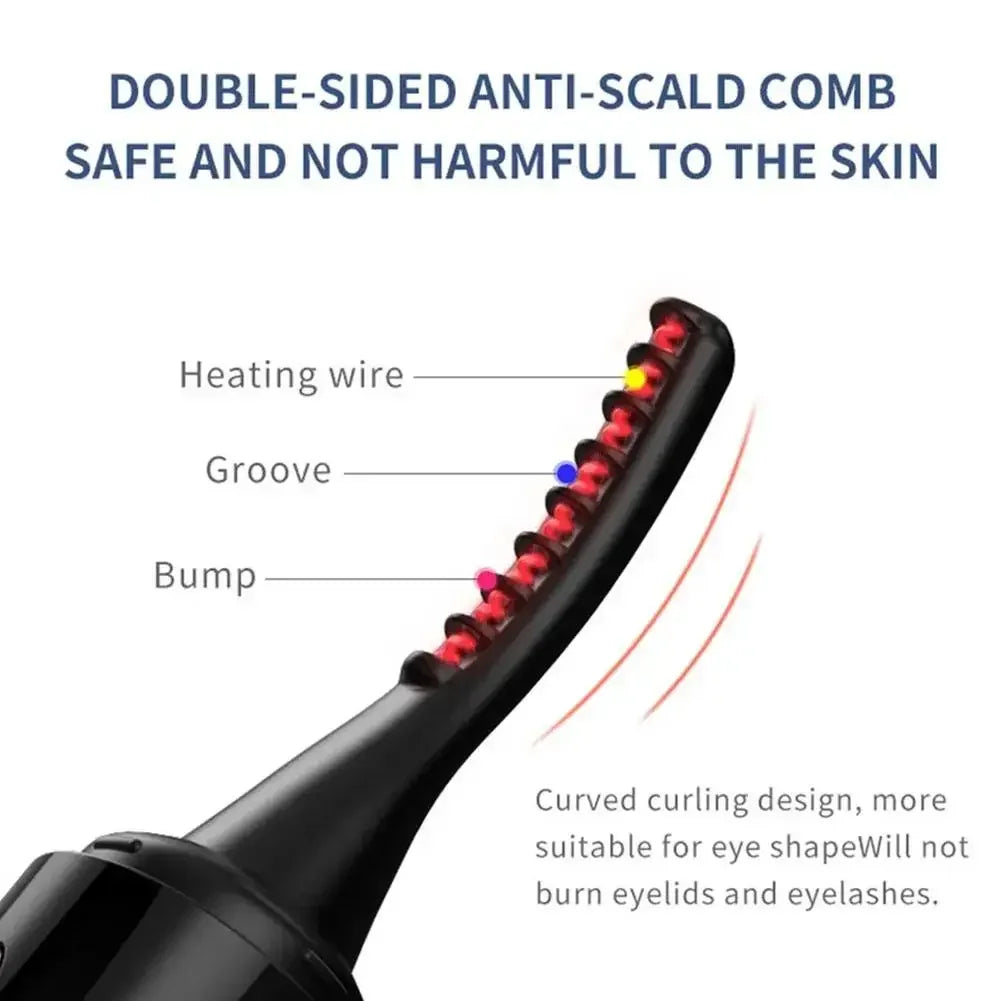 Electric Heated Eyelash Curler USB Rechargeable Eyelashes Curler 4 Mode Quick Heating Natural Curler Long Eyelash Lasting Makeup