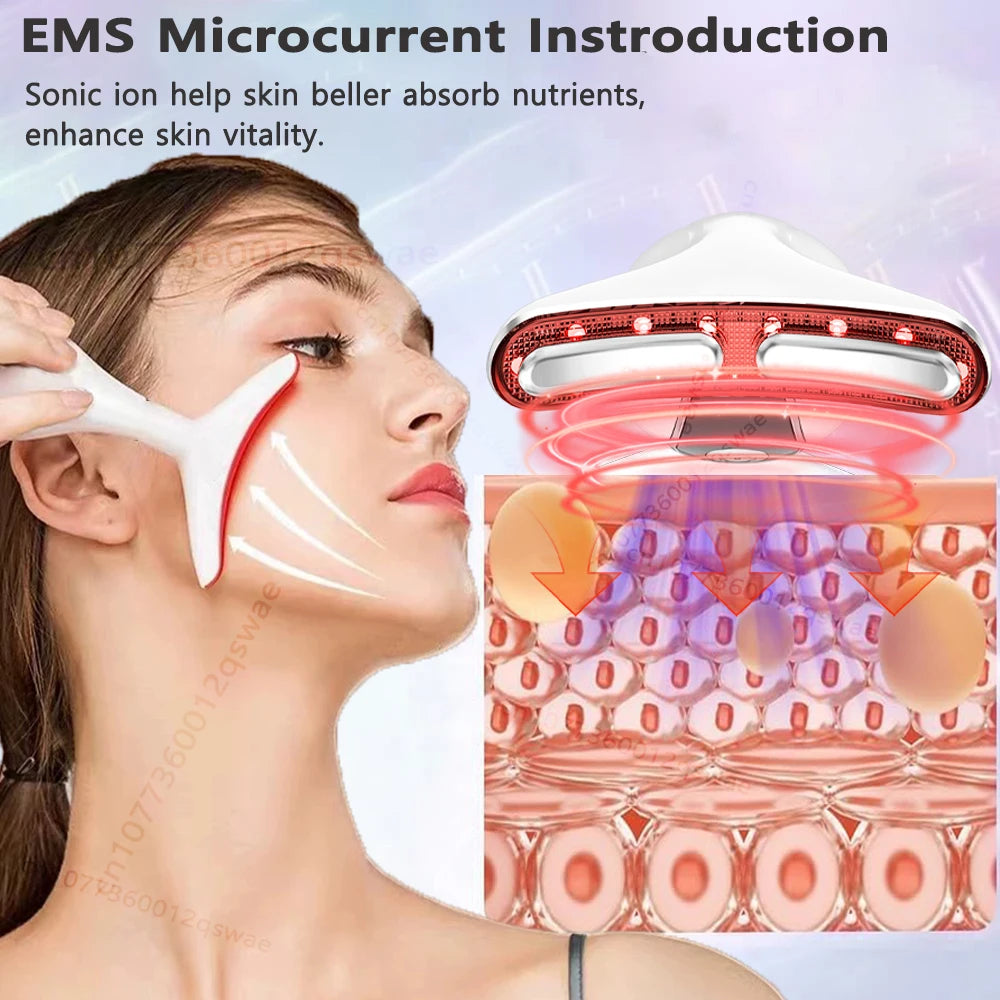 Face Lift EMS Microcurrent Neck Lift Device Slim Massager Facial Lifting Tightening Face Wrinkle Remover Facial Massager