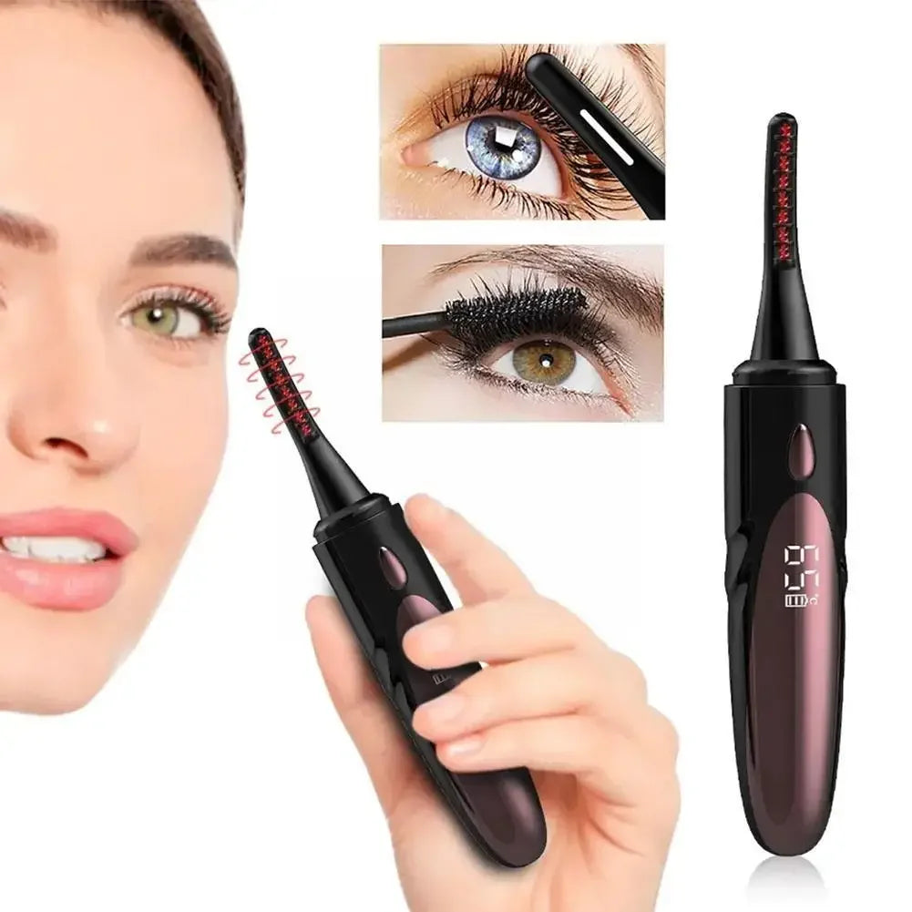 Electric Heated Eyelash Curler USB Rechargeable Eyelashes Curler 4 Mode Quick Heating Natural Curler Long Eyelash Lasting Makeup