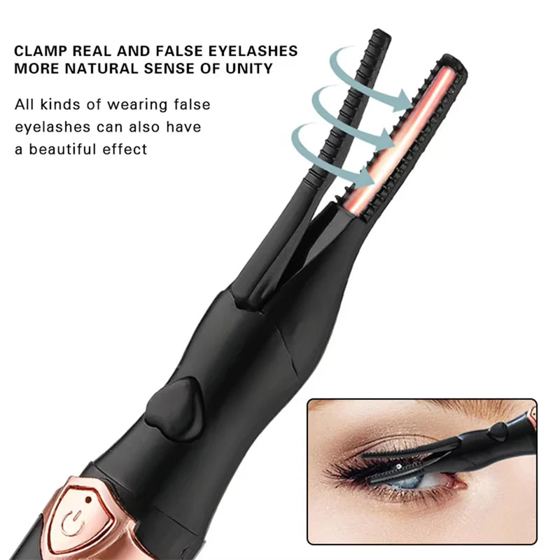 Heated Eyelash Curler for Women Mini USB Rechargeable Finalize Eyelash Tool
