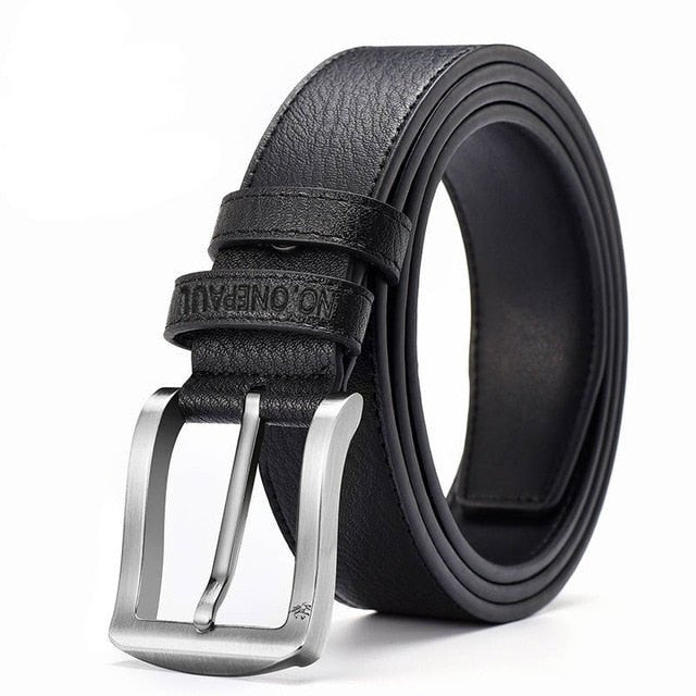 ONEPAUL Genuine Luxury Leather Strap Belts for Men| New Fashion Classic Vintage Pin Buckle High Quality Belt for Men image 0