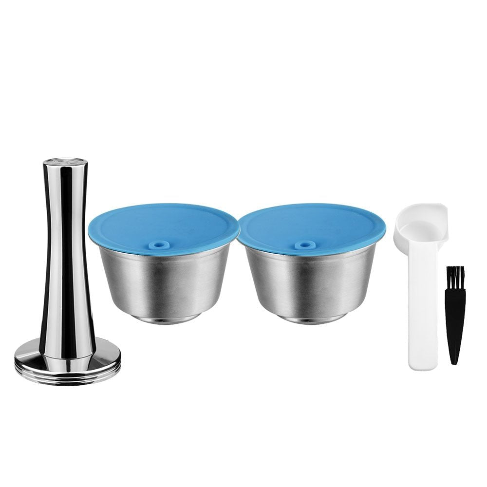 icafilas Reusable Dolce Gusto Capsule Silicone Cover Dolci Gusto Coffee Machine Refillable STAINLESS STEEL Plastic Coffee Pod - 2 Capsule 1Tmaper image