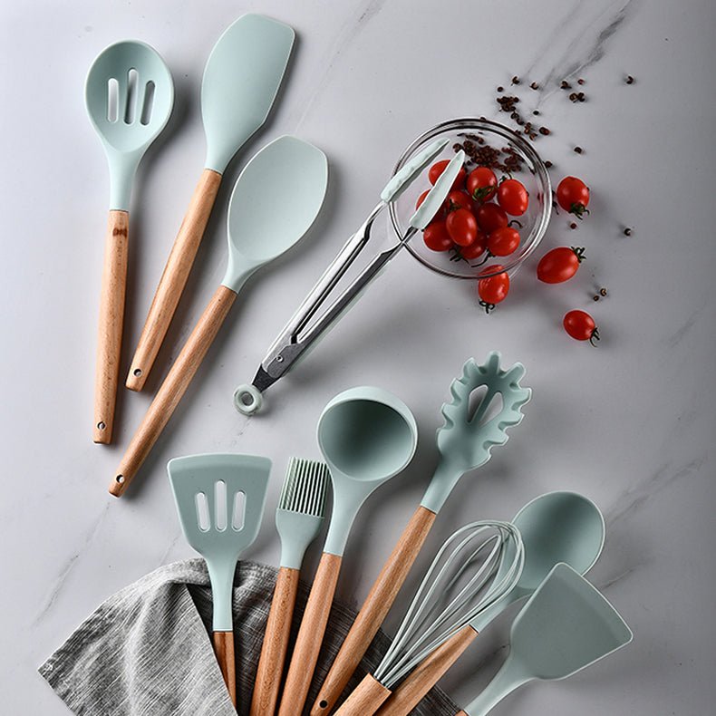 Heat Resistant Non-Stick Silicone Kitchenware Cooking Utensils Set With Storage Box Tools image 20