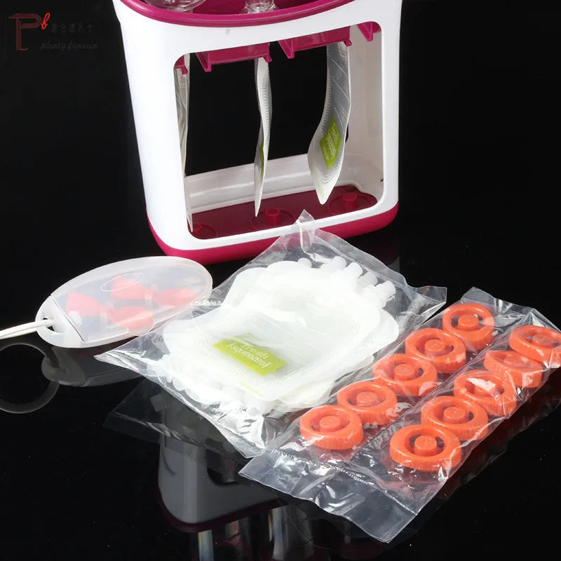 Baby Food Squeeze Station Set | Easy Fruit Puree Maker & Storage Organizer for Kids image 20