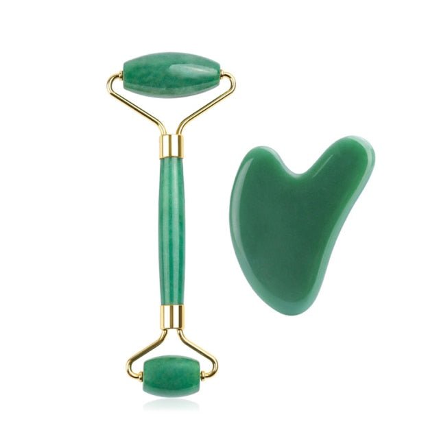 Rose Quartz Roller Slimming Face Massager | Natural Jade Facial Massage Roller Stone image 26