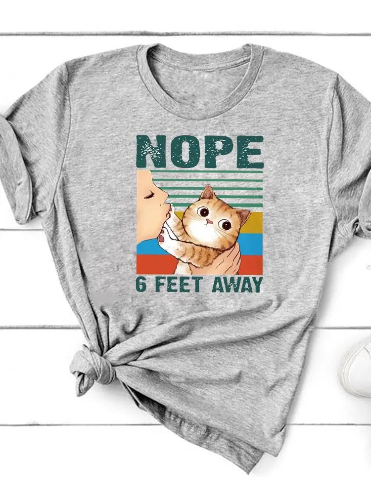Paw Cat Dog Love Heart Graphic T-Shirt | Women‚Äôs Summer Fashion Short Sleeve Tee image 15