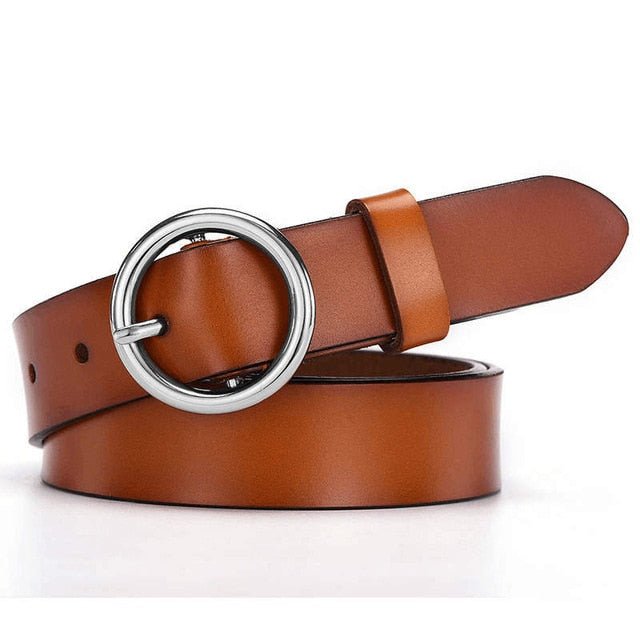 NO.ONEPAUL Female Gold Buckle Jeans Belts | New Circle Pin Buckles Belt image 7
