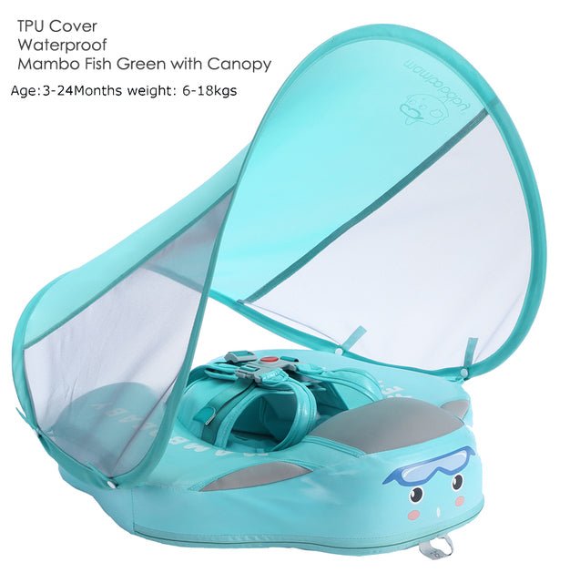 Mambo Non-Inflatable Waterproof Baby Smart Swim Trainer - TPU green canopy image