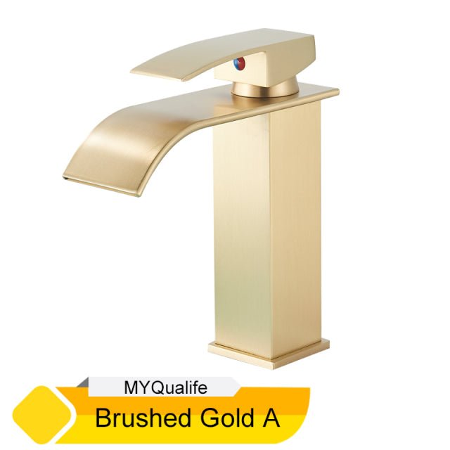 Deck Mount Waterfall Bathroom Faucet Vanity Vessel Sink Mixer Tap Cold Hot Water Tap image 10