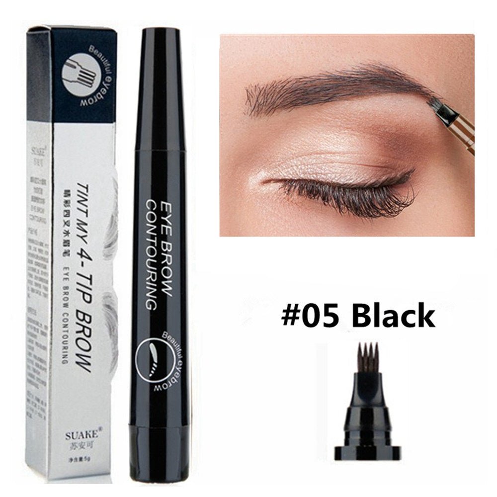 5 Colors Waterproof Eyebrow Tattoo Pencil Cosmetic | Long Lasting Natural Dark Brown Liquid Eye Brow Pencil image 3