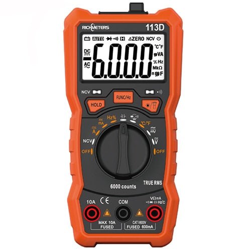 RICHMETERS RM113D NCV Digital Multimeter 6000 counts Auto Ranging AC/DC Voltage meter image 3