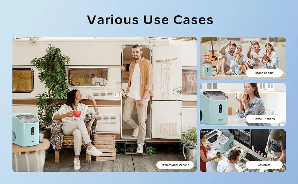 Nugget Countertop Ice Maker | Silonn Chewable Pellet Ice Machine with Self-Cleaning Function - 33lbs/24H image 12