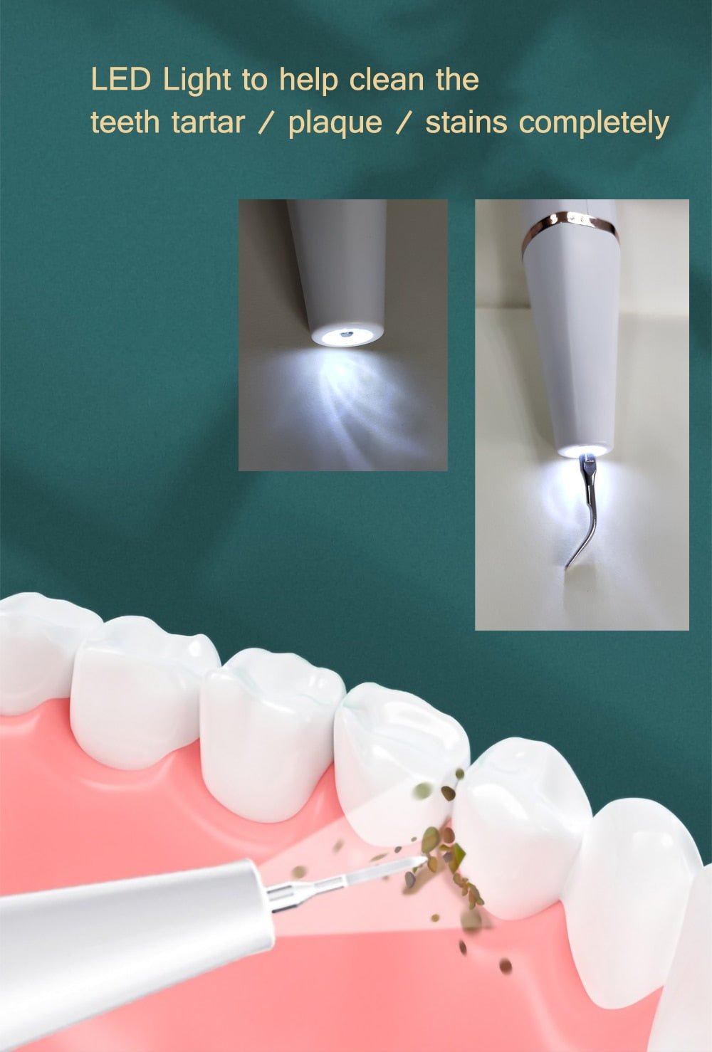 Portable Electric Sonic Dental Calculus Scaler Oral Teeth Tartar Remover Plaque Stains Teeth Whitening with LED image 4