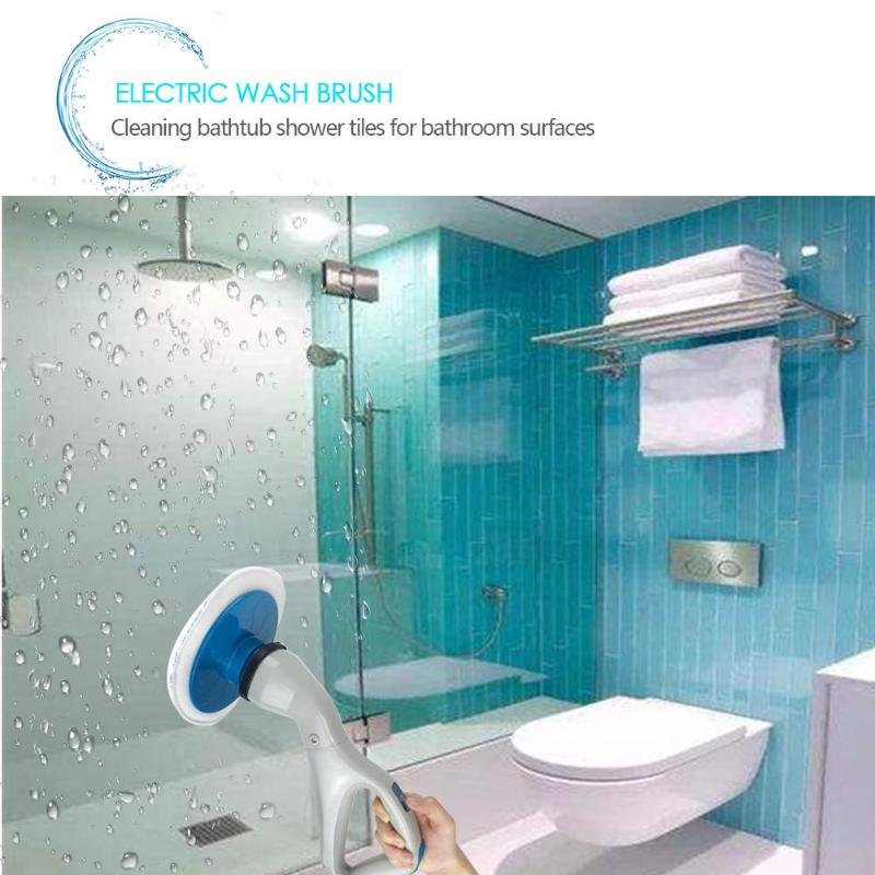 4Pcs Cordless Hurricane Electric Muscle Bathtub and Kitchen Scrubber Tile Brush image 3