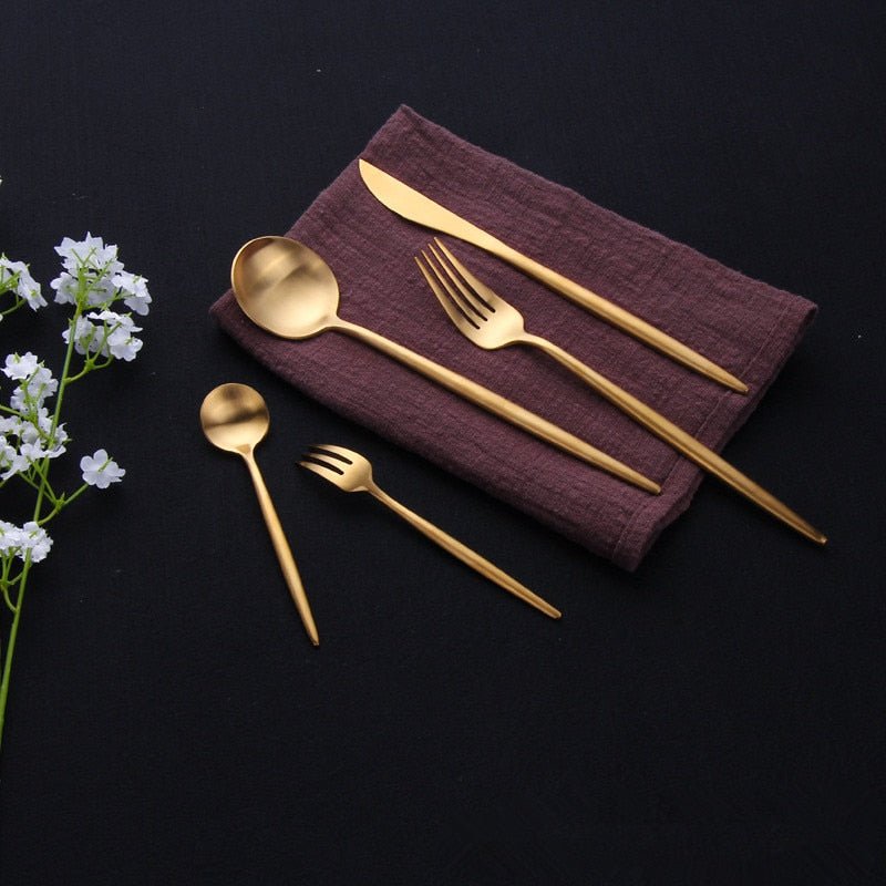 Gold Stainless Steel Cutlery Set image 21
