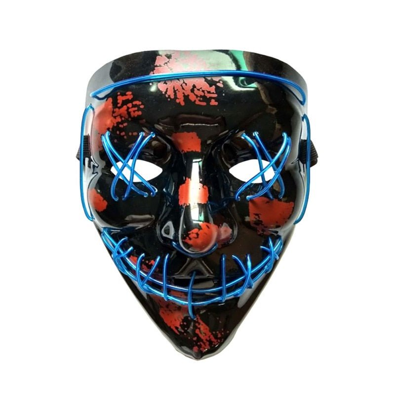 Halloween LED Purge Mascara Costume DJ Party Light Up Glow In Dark Masks image 21