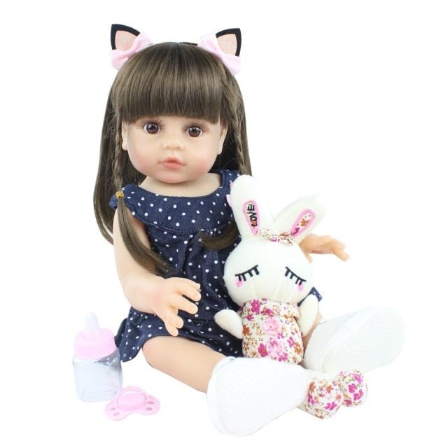 48CM Full Silicone Reborn Lifelike Super Toddler Baby Kid Toy Doll image 31