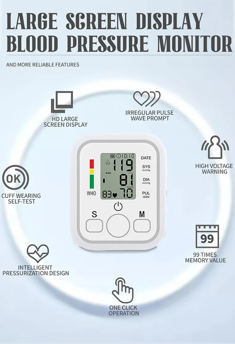 Digital Arm Blood Pressure Monitor ‚Äì Automatic Tensiometer & Heart Rate Pulse Meter image 10