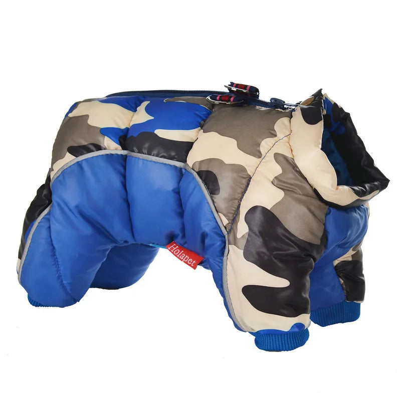 New Dog Clothing | Autumn and Winter Pet Camo Cotton Coat Waterproof and Cold Resistant Dog Coat Jacket Four Legged Cotton Coat image 5