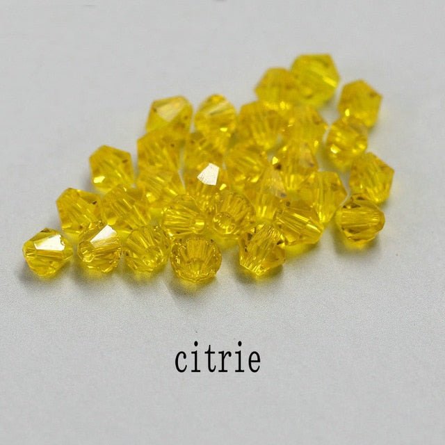 4mm Shiny Crystal Bead Set | Bicone Beads Glass Beads Loose Spacer Beads for bracelet DIY Jewelry image