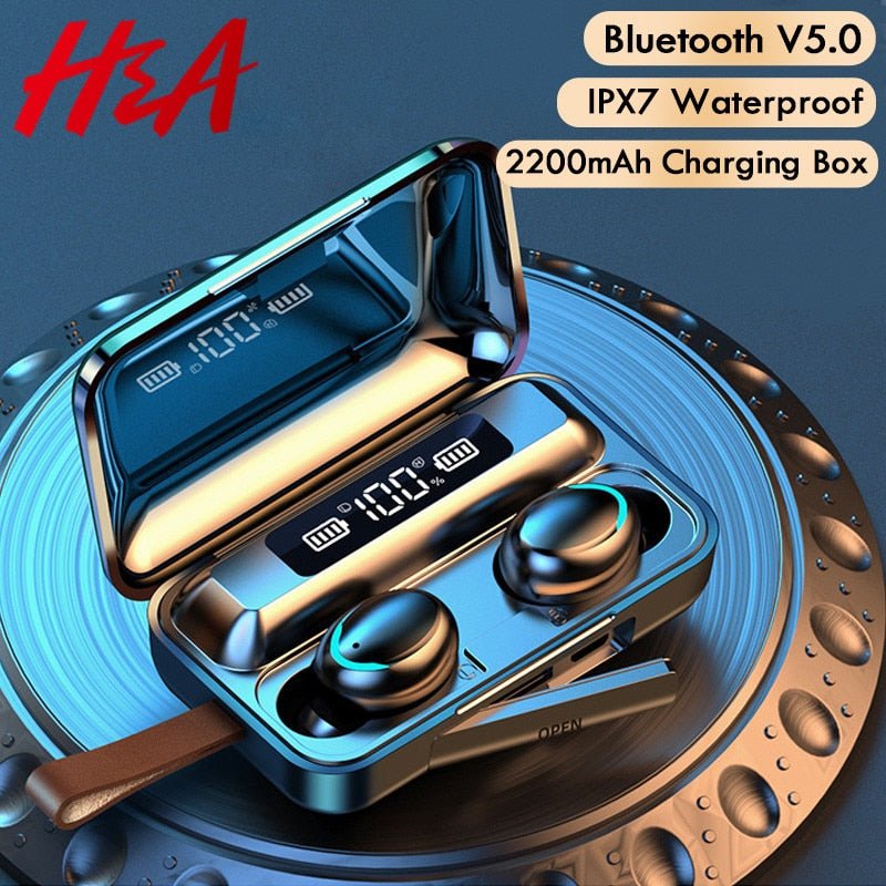 Waterproof Wireless Bluetooth Earphones With Microphone and Charging Box For iOS Android image 1