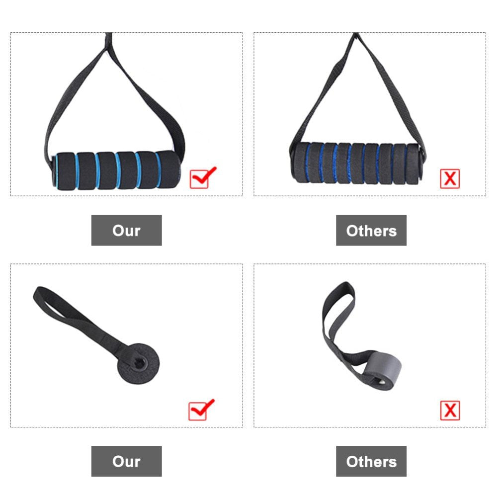 11PCS Stretch Resistance Bands Training Expander Elastic Tube Set image 3