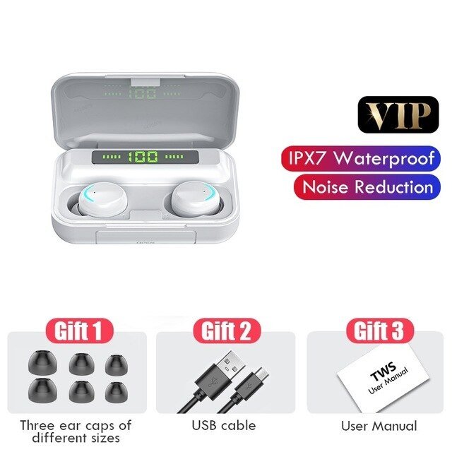 Waterproof Wireless Bluetooth Earphones With Microphone and Charging Box For iOS Android image 4