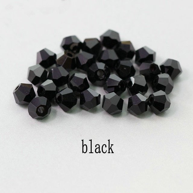 4mm Shiny Crystal Bead Set | Bicone Beads Glass Beads Loose Spacer Beads for bracelet DIY Jewelry image