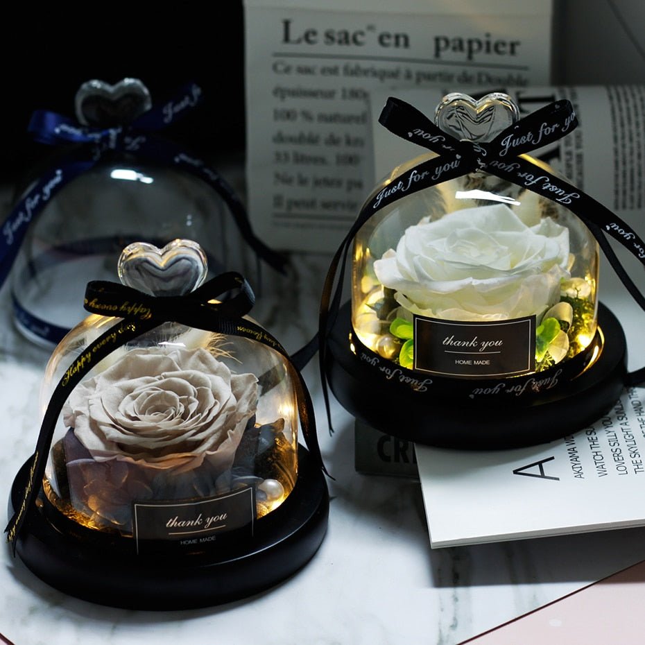 The Beauty and Beast Forever Rose Flower With Night Light in Glass Dome image 43