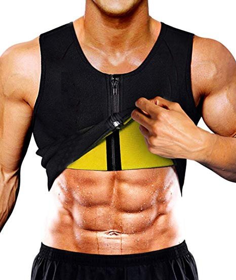Men Neoprene Sauna Suit Hot Body Shaper Corset for Weight Loss with Zipper Waist Trainer Vest Tank Top Workout Shirt image 13